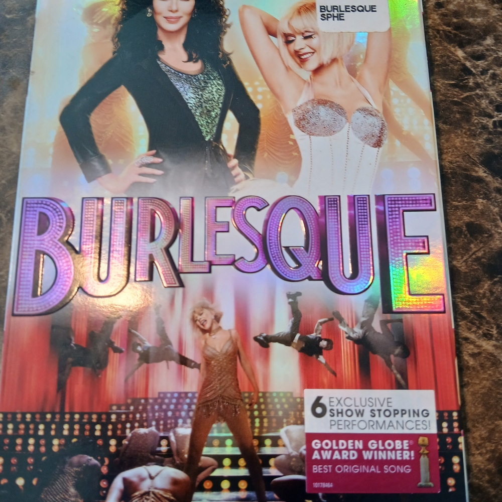 Sony Burlesque DVD - Vibrant Black and Gold Cover